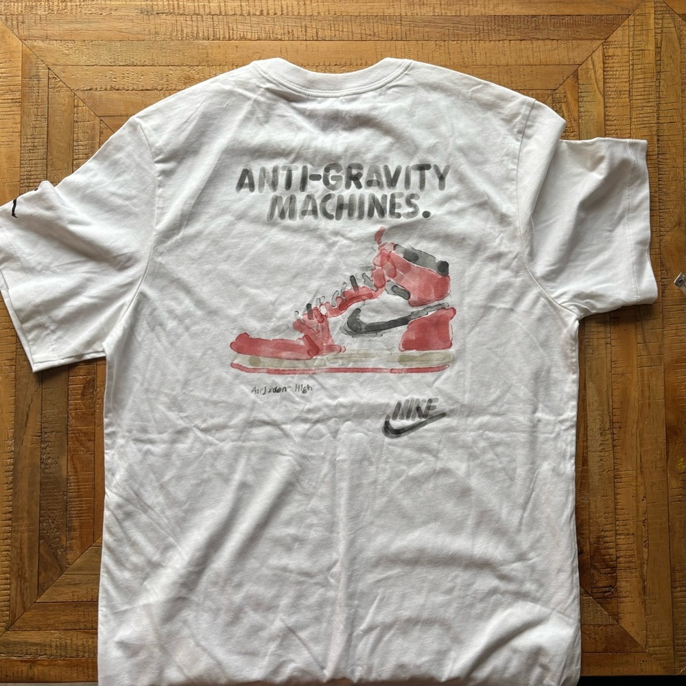 Nike White Tee with Gray Jumpman Logo